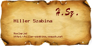Hiller Szabina névjegykártya